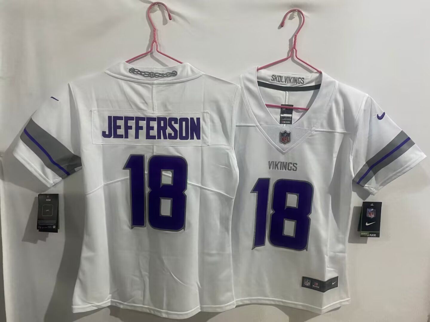 women Minnesota Vikings #18 Jefferson White Retro three generations 2024 Nike Limited NFL Jersey style 1